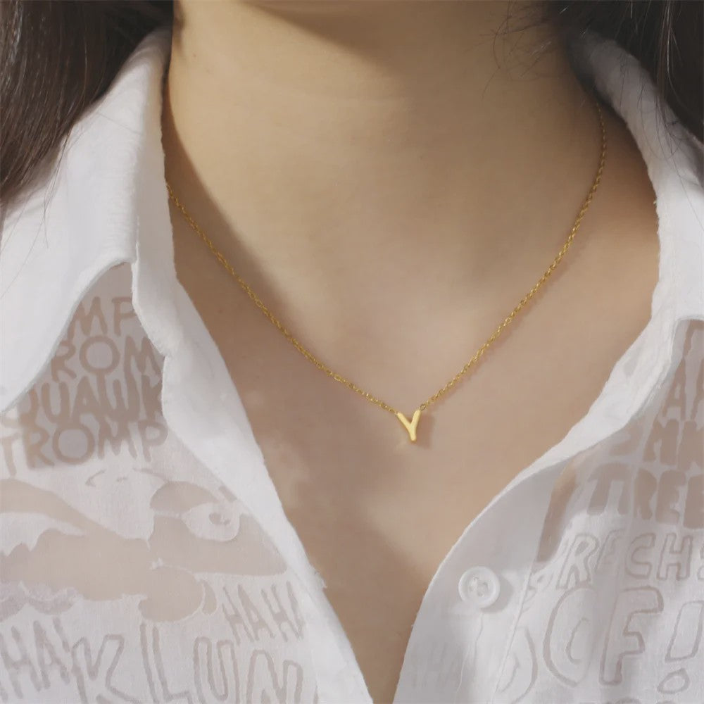 Ketting met Initiaal Letter A-Z - Elegante RVS Hanger Ketting voor Dames