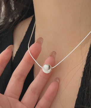 Eenvoudige 925 Sterling Zilveren Ketting met Kralen Hanger - Stijlvol Dames Sieraad