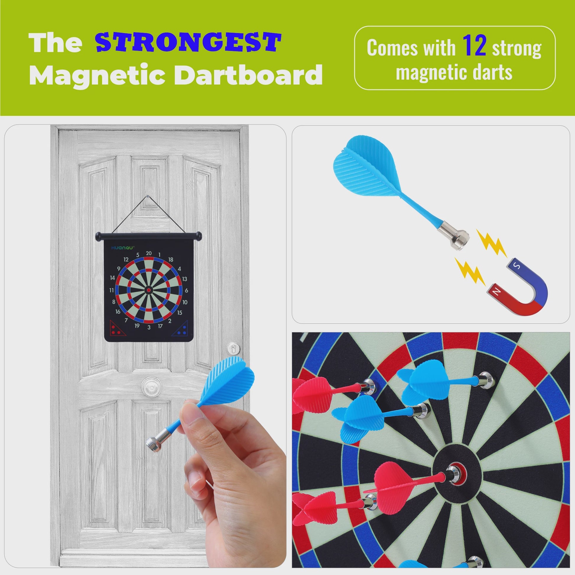 Dubbelzijdig Magnetisch Dartbord 15 Inch met 12 Darts & Haak - Plezier voor Feestjes en Spelletjes