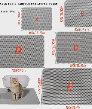 Dubbellaags Kattenbakmat - Waterdicht & Anti-slip - Grote Maat - Houdt Kattenbakvulling Tegen