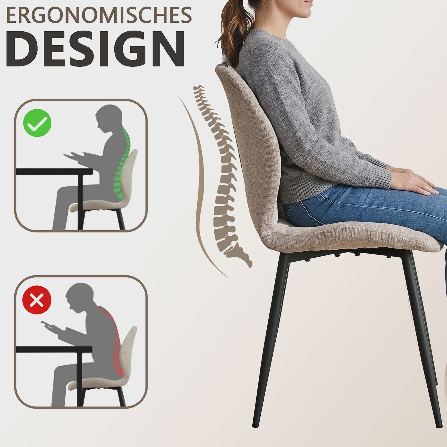 Set Eetkamerstoelen Nordic Stijl - Comfortabel Velvet met Metalen Poten (Per 2, 4 of 6)