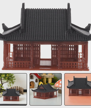 Miniatuur Zen Paviljoen Decoratie - Chinese Tempel Beeldje voor Tuin & Huis