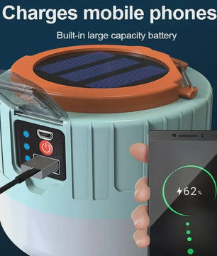 Draagbare Solar LED Camping Lantaarn met USB Opladen & Afstandsbediening