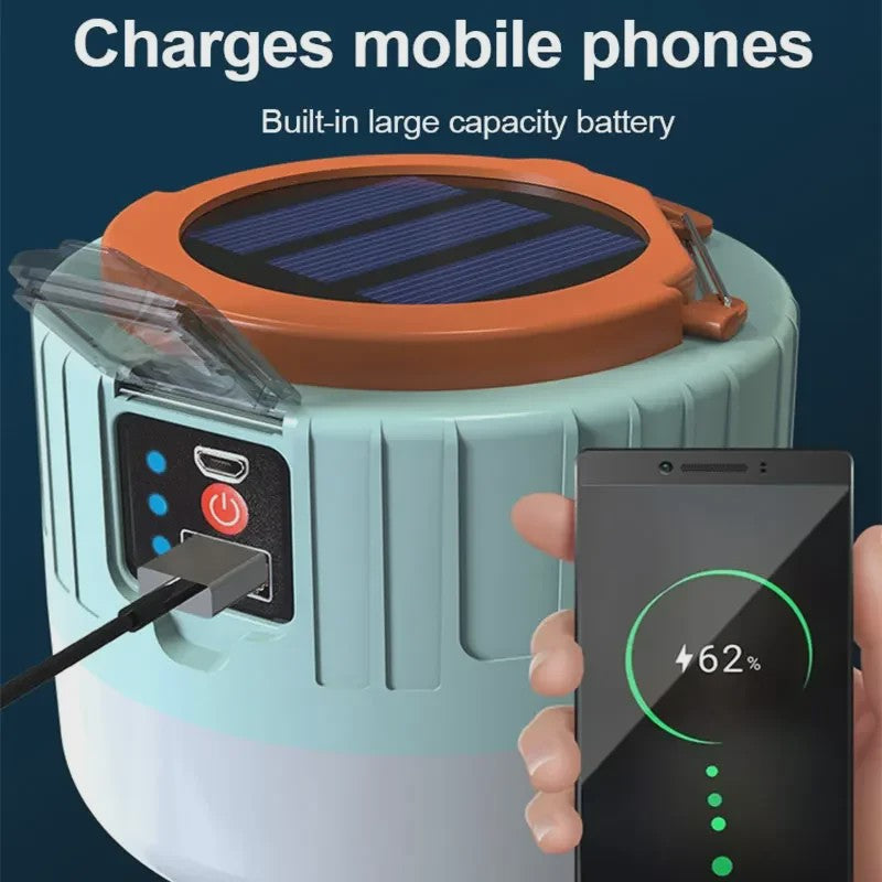 Draagbare Solar LED Camping Lantaarn met USB Opladen & Afstandsbediening