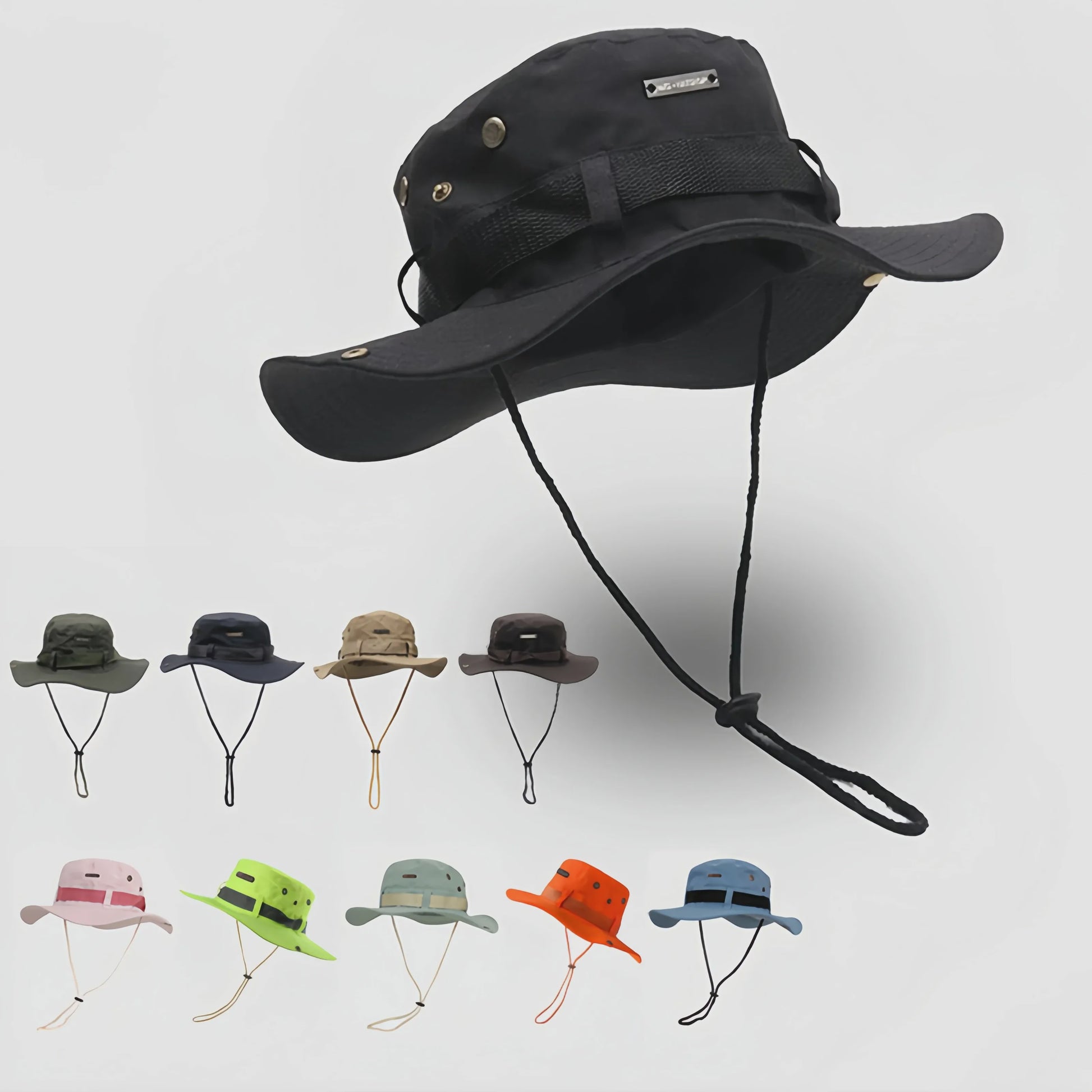Heren Bucket Hat met Brede Rand - UV Bescherming voor Vissen, Wandelen & Outdoor