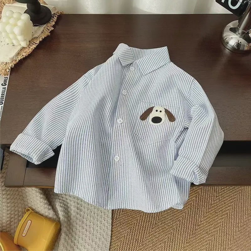 Lange Mouwen Kinder Shirt met Hondje Print - Lente Collectie voor Jongens & Meisjes (1-4 Jaar)