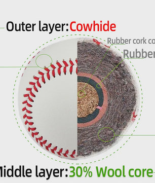 Professionele Baseball No. 9 inch - Gemaakt van Koeienhuid voor Training en Wedstrijden