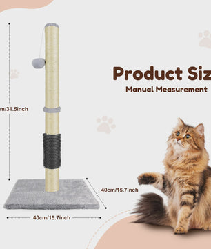 80cm Krabpaal voor Katten met Speelbal en Stabiele Basis