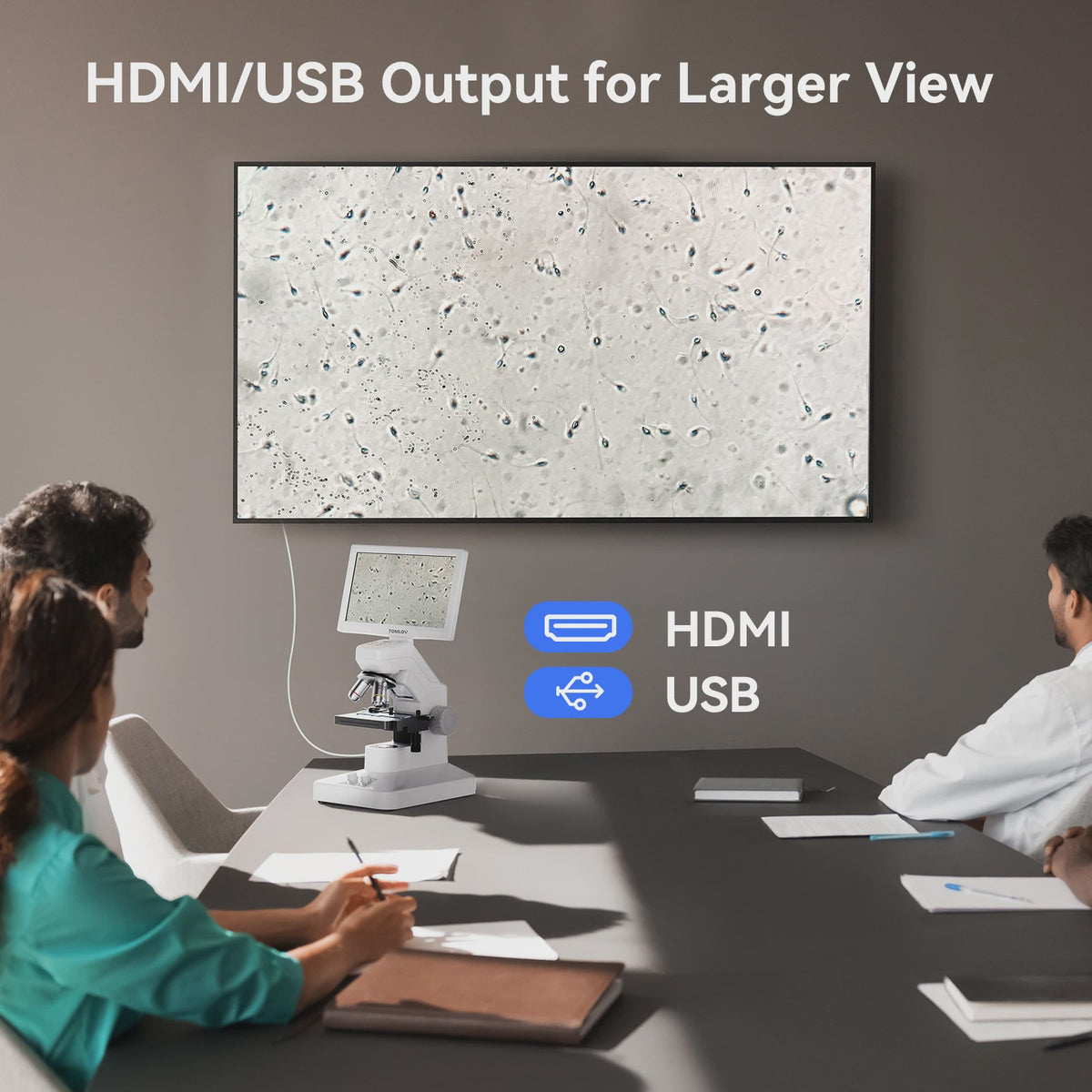 TOMLOV DM301 Max Digitale Biologische Microscoop - 1200x Zoom met 7" Scherm voor Onderwijs