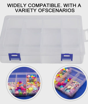 Opbergdoos met 8 Vakjes - Verstelbare Plastic Organizer voor Schroeven, Pillen & Gereedschap (20x13.5x4.5cm)