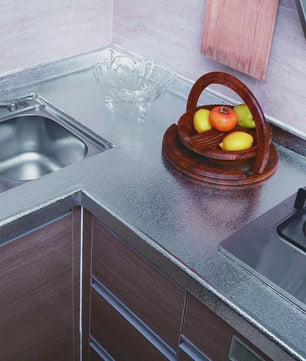 Keuken Sticker - Hittebestendig, Waterdicht & Oliebestendig - Aluminium Folie Look