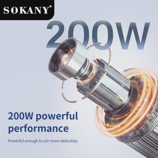 SOKANY SK-1724 Hand Blender: Krachtige Staafmixer met 2 Snelheden & Roestvrijstalen Mes