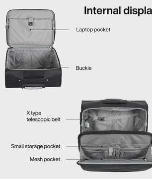 Zakelijke Handbagage Koffer met Spinner Wielen - 16/18 Inch Reisbagage