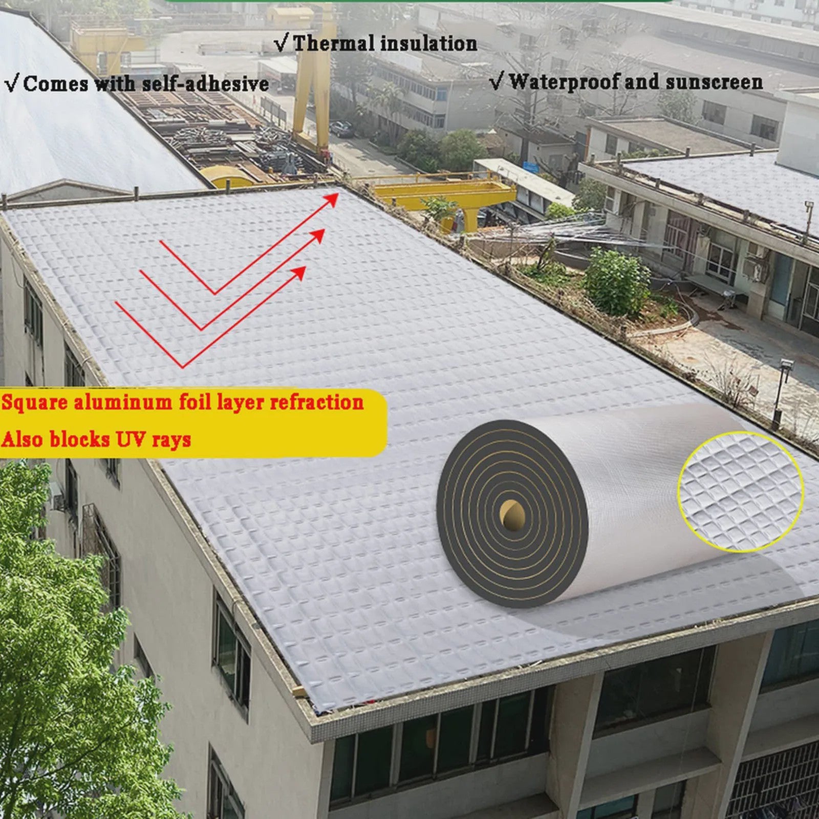 Zelfklevende Aluminium Isolatiemat 500x2000x10mm - Warmte- en Geluidsdemping voor Auto & Meer