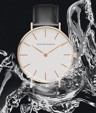 Hannah Martin Herenhorloge - Japan Quartz, Waterdicht, Bruin Leer & Zilverkleurig