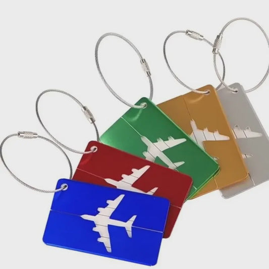 Aluminium Bagagelabel met Vliegtuig Design - Anti-verlies Kofferlabel