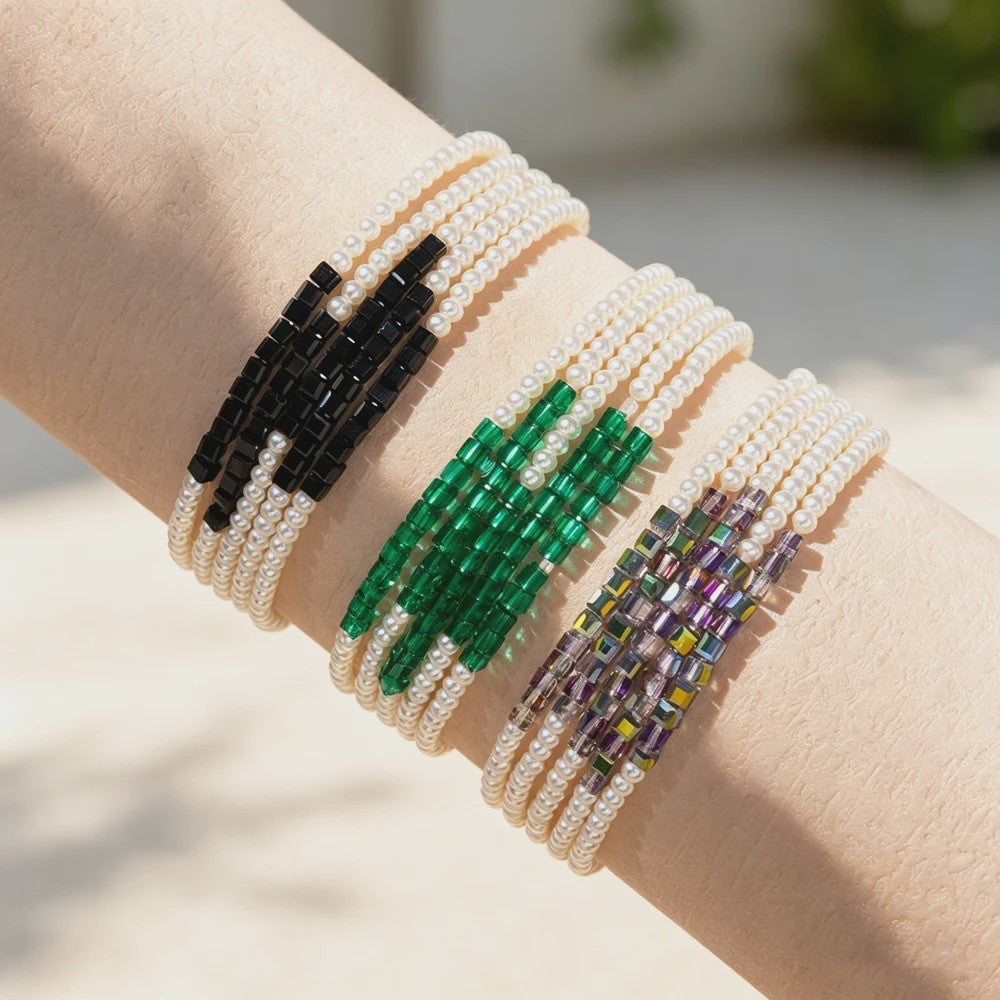 5-delige Bohemian Kralen & Parels Armbandenset voor Dames