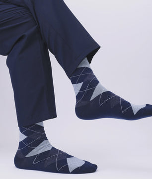 5 Paar Heren Sokken Plus Size - Comfortabel Katoen, Ademend & Stijlvol Argyle/Streep