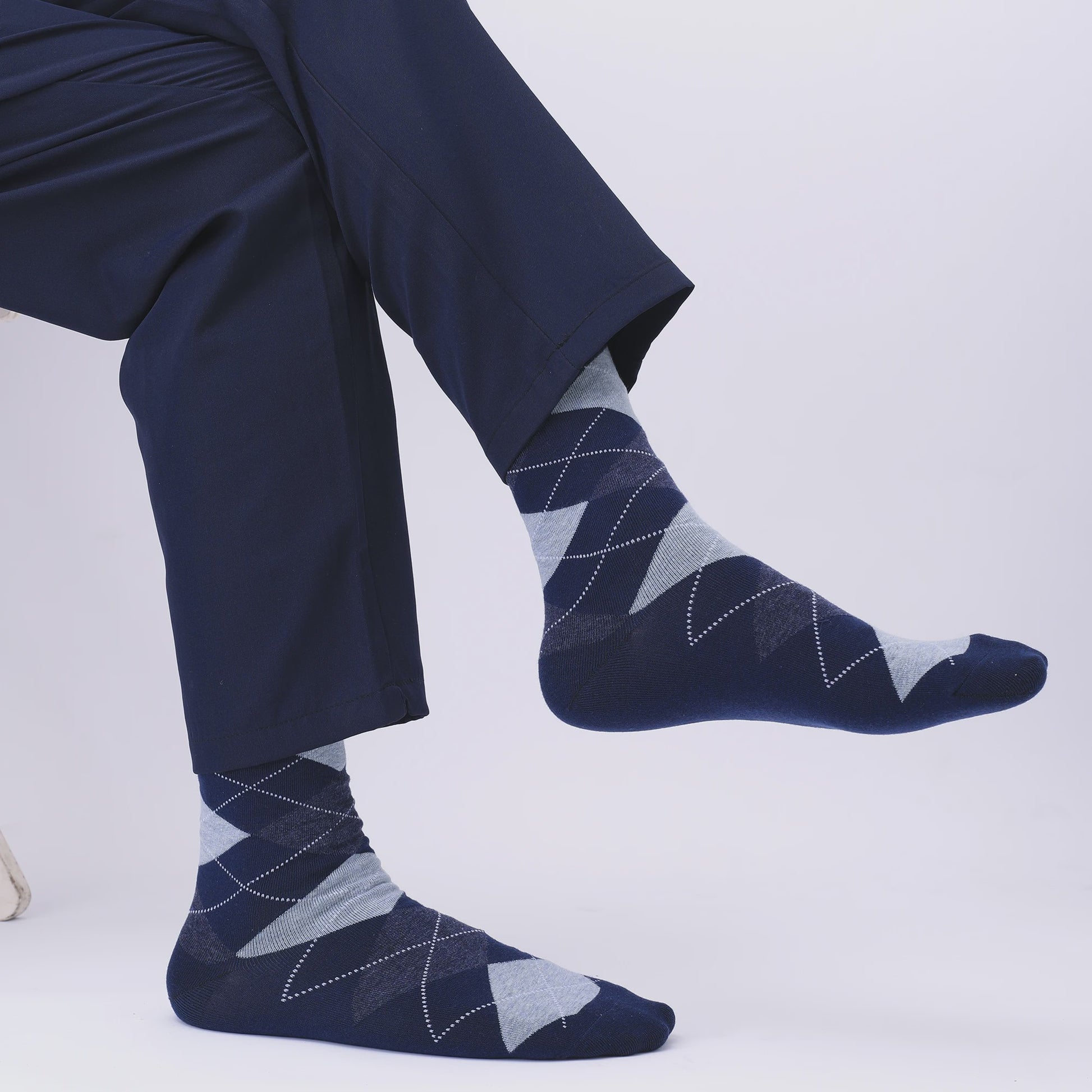 5 Paar Heren Sokken Plus Size - Comfortabel Katoen, Ademend & Stijlvol Argyle/Streep