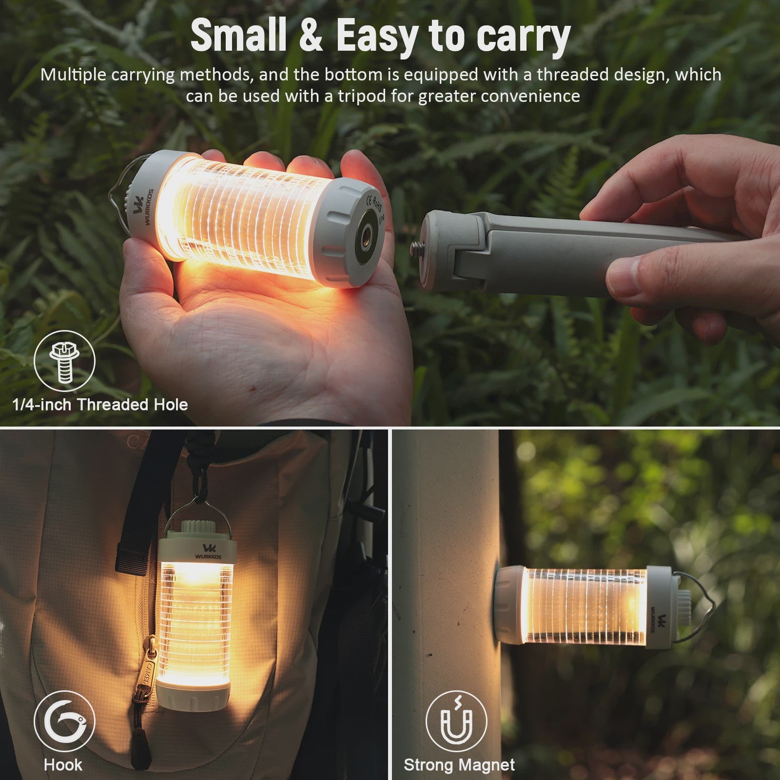 Wurkkos CL01 Camping Lantaarn - 550LM Powerbank, Magnetisch, Waterdicht IP66