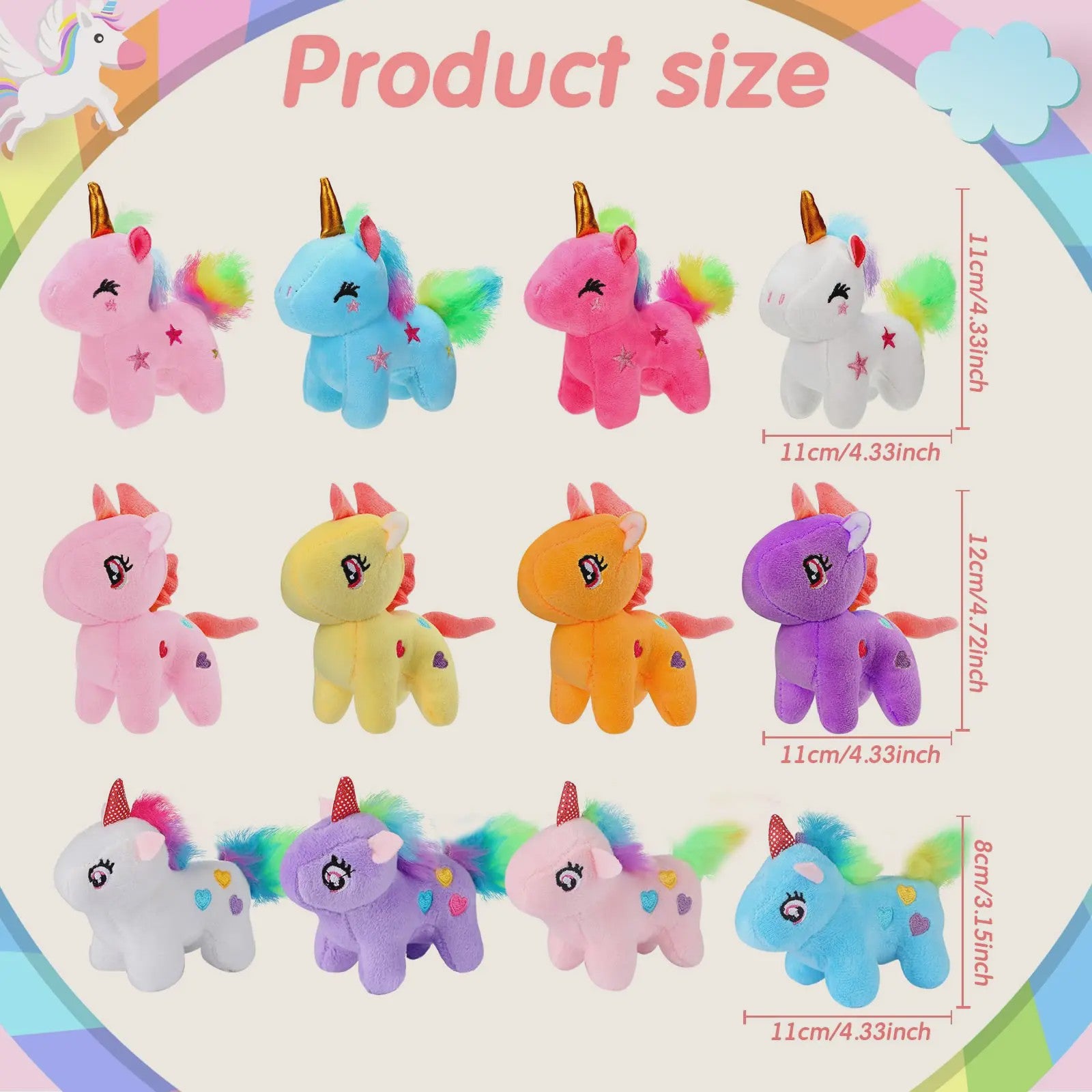 Set Mini Pluche Eenhoorns (4-24 Stuks) - Knuffels, Sleutelhangers & Feestartikelen voor Kinderen