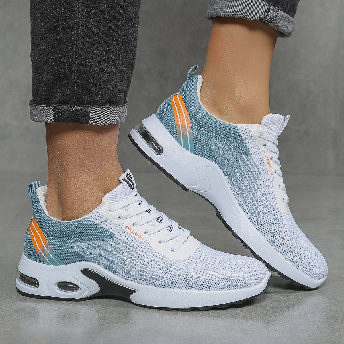 Heren Ademende Hardloopschoenen met Gebreid Mesh - Comfortabele Casual Schoenen voor Dagelijks Gebruik