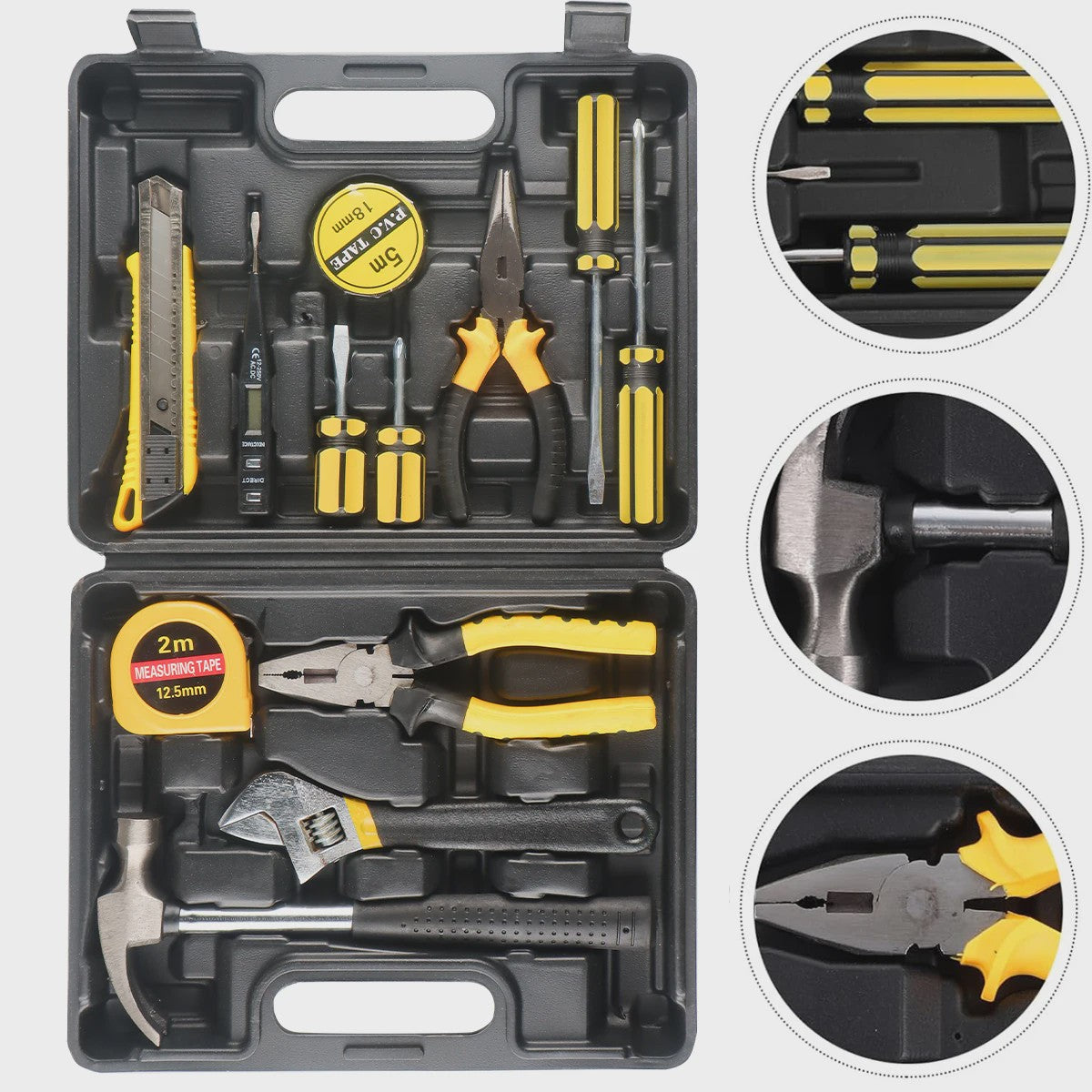 Complete Gereedschapskist Set - 8-13 Delig Huishoudgereedschap voor Auto- en Huisreparaties
