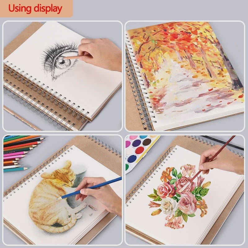 Schetsboek met Dik Papier (160 GSM) - Diverse Maten A3, A4, A5, 8K, 16K - Ideaal voor Tekenen en Schilderen
