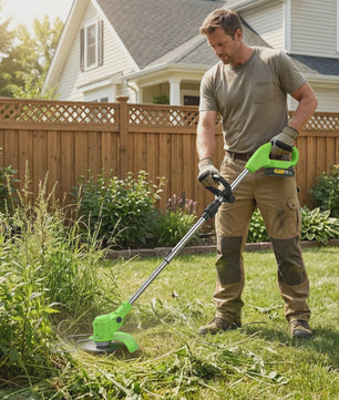 Krachtige 21V Accu Grastrimmer 15000RPM - Inklapbaar, met 5 Bladen & Makita 18V Batterij Compatibel - Snoerloze Bosmaaier & Onkruidtrimmer