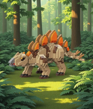 Dinosaurus Bouwstenen Speelgoed - Stegosaurus & T-Rex Micro Mini Blokken