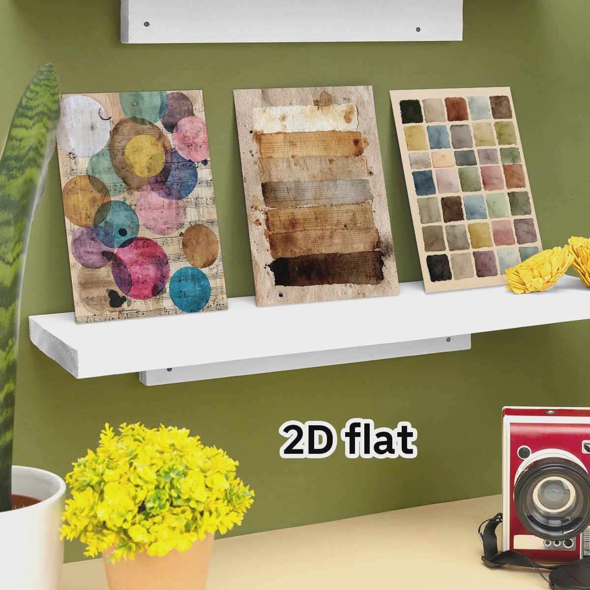 20 Vintage Aquarel Verf Swatch Postkaarten Set - Decoratieve Kunstkaarten voor Collage & Cadeau