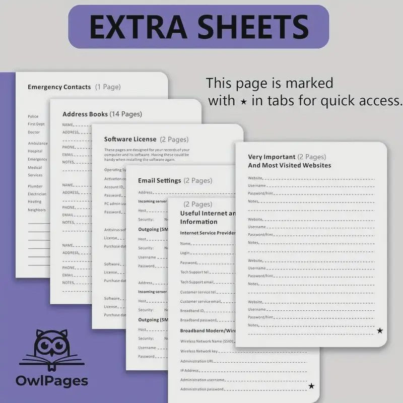 Wachtwoordenboek met Alfabetische Tabs - Hardcover Logboek & Adresorganizer