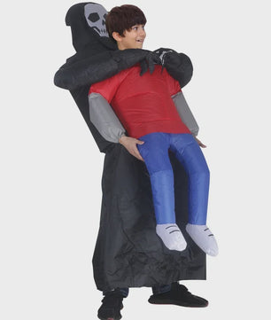 Opblaasbaar Grim Reaper Kostuum - Draag een Persoon Kostuum voor Halloween & Feest