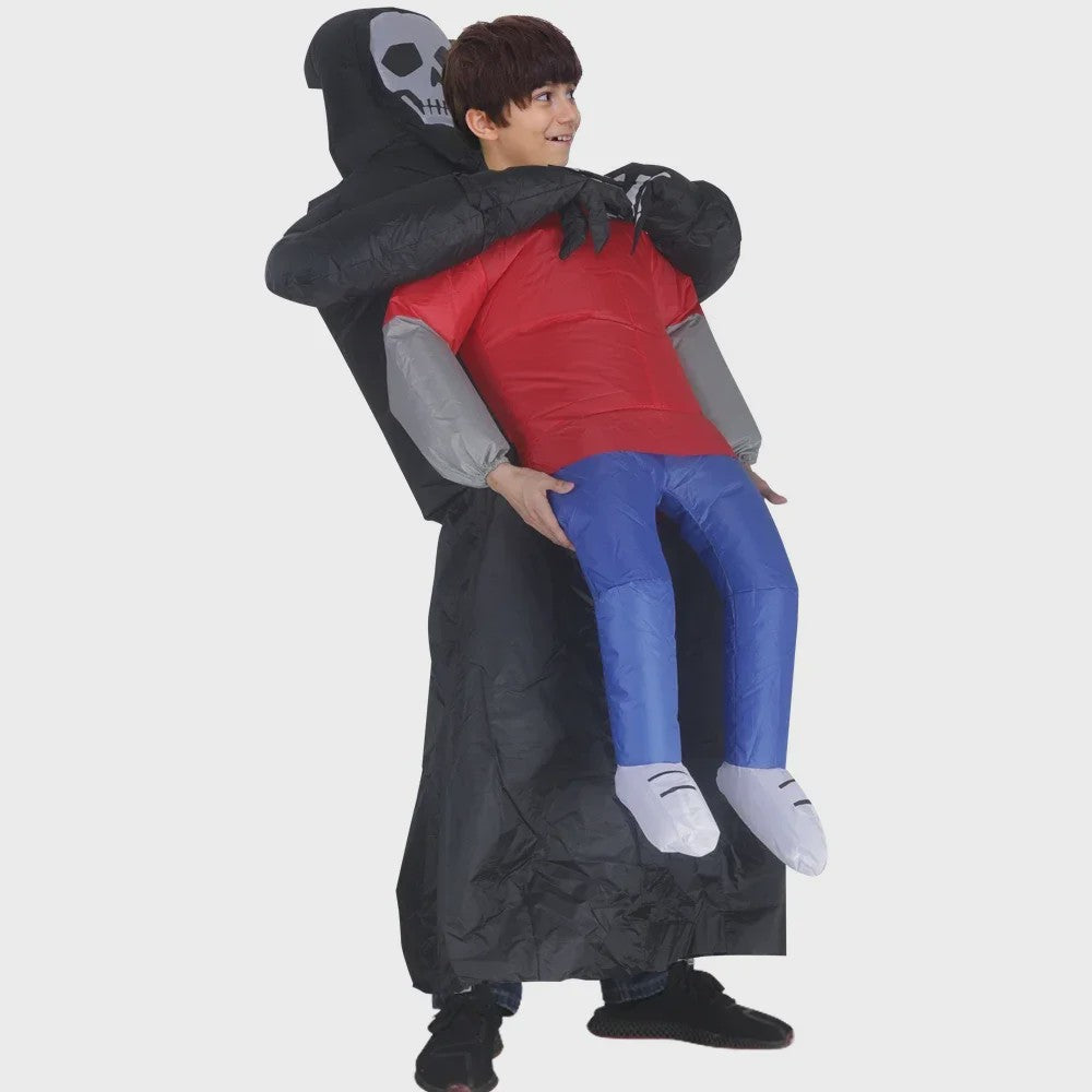 Opblaasbaar Grim Reaper Kostuum - Draag een Persoon Kostuum voor Halloween & Feest