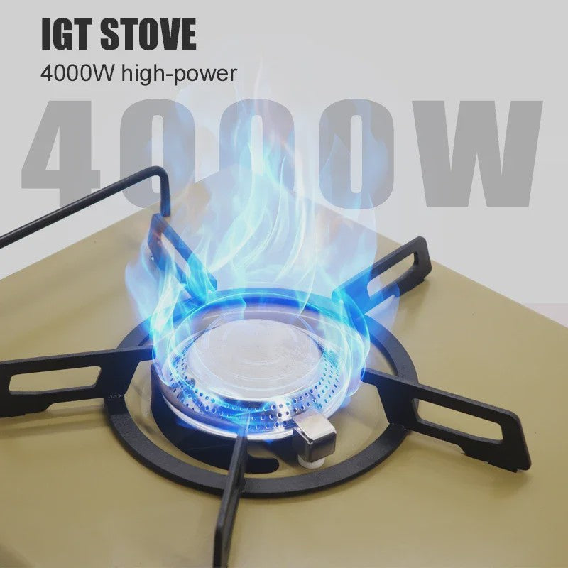 WESTTUNE IGT Gasfornuis 4000W - Draagbare Krachtige Camping Brander met RVS Paneel