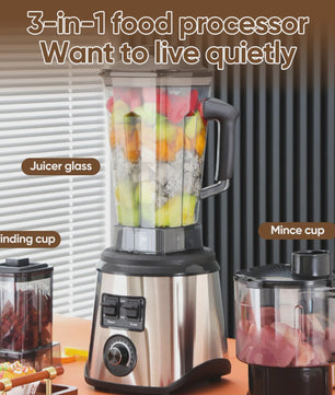 Krachtige 3-in-1 Keukenmachine: Blender, Mixer & Foodprocessor met 3 Containers