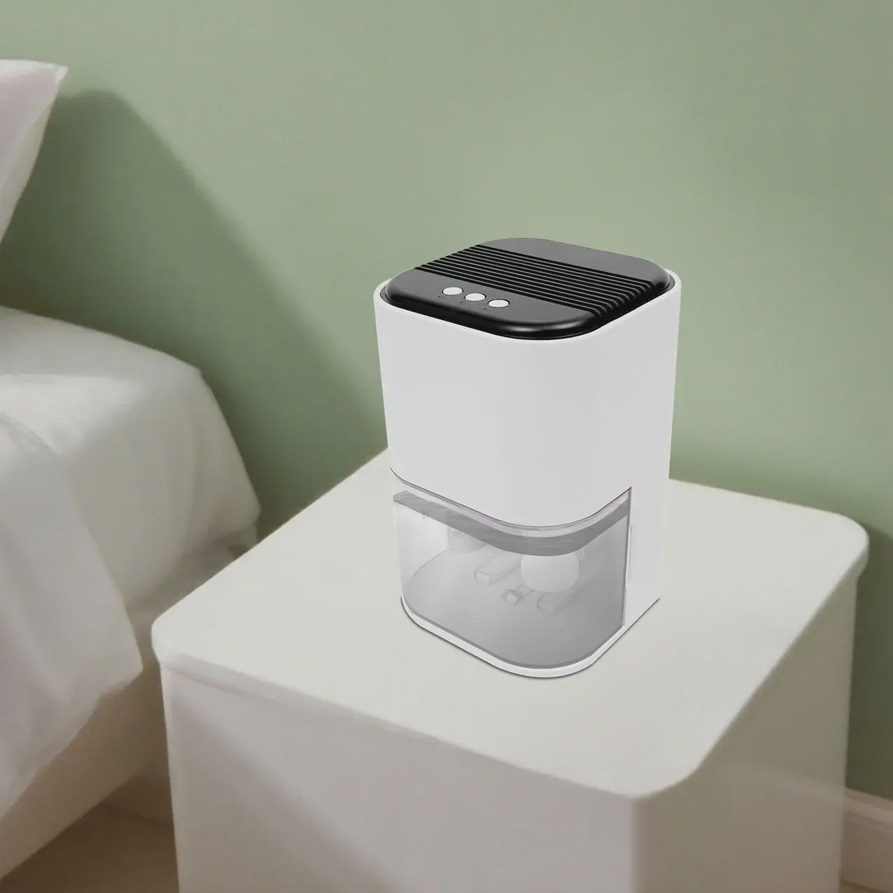 Compacte Elektrische Luchtontvochtiger 2L met 7-Kleur Verlichting - 500-600ml/dag