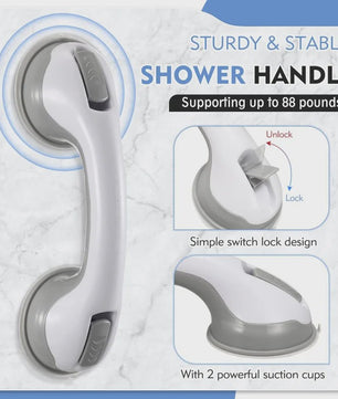 2x Antislip Douchegreep met Zuignap - Veiligheidshandvat voor Badkamer & Toilet