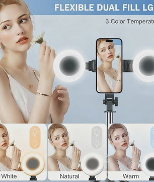 Selfie Statief met Ringlamp & Bluetooth Afstandsbediening - 180cm