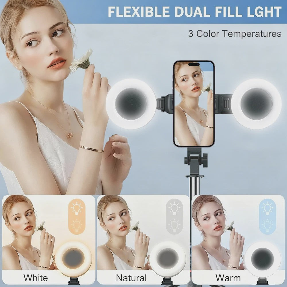 Selfie Statief met Ringlamp & Bluetooth Afstandsbediening - 180cm