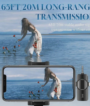 Basix 4-in-1 Draadloze Lavalier Microfoon voor iPhone & Android - Mini Microfoon met Noise Cancelling