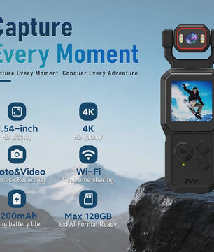 Draagbare Mini Actiecamera met HD Scherm, Nachtopnames & WiFi
