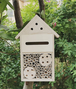 Houten Bijen- en Insectenhotel voor Tuin en Buiten - Natuurlijk Hout