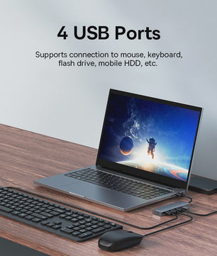 Baseus 4-Poorts USB 3.0 Hub - Snelle Dataoverdracht voor Laptop & PC