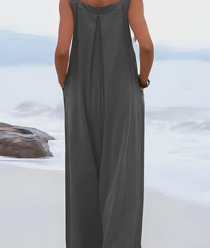 Zomerse Wijde Pijp Jumpsuit met Bretels - Casual en Comfortabel
