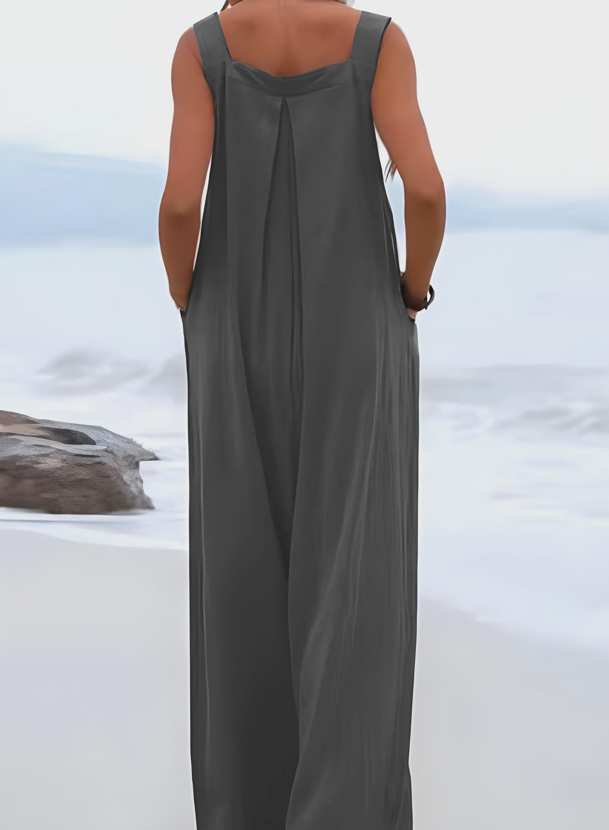 Zomerse Wijde Pijp Jumpsuit met Bretels - Casual en Comfortabel