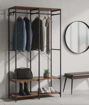 Open Kledingrek met Hangrail en Legplanken - 94.5 x 40 x 180 cm