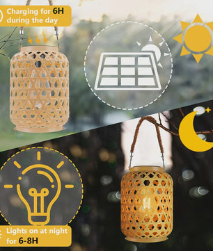 Sfeervolle Rattan Solar Lantaarn voor Buiten - Waterdicht & Decoratief