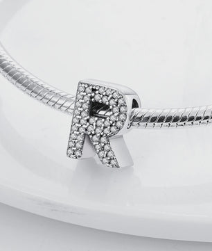 925 Sterling Zilver Letter Bedels A-Z met Zirkonia - Personaliseer je Armband