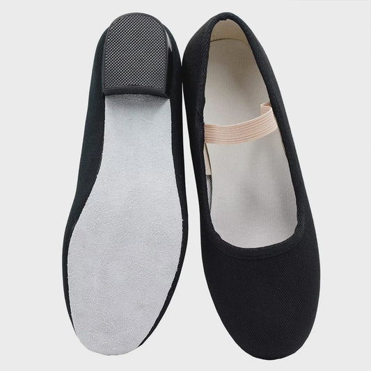 Zwarte Canvas Dansschoenen voor Dames met 2.5 cm Hak - Podium & Ballet